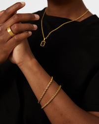 NXS Wheat Rope Bracelet Set Gold