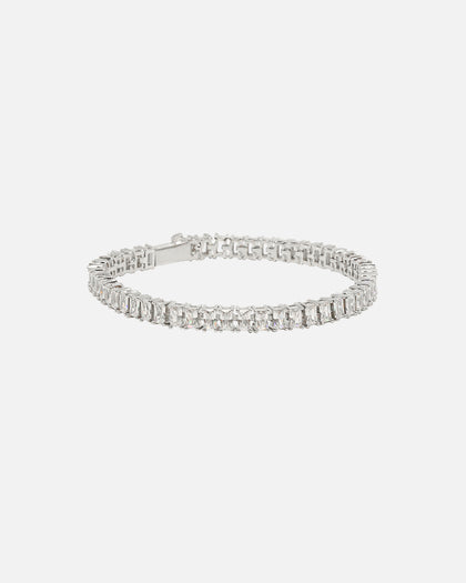 NXS Iced Baguette Bracelet Iced White Gold
