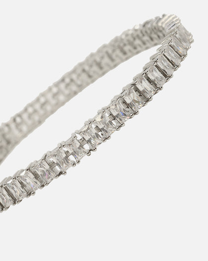 NXS Iced Baguette Bracelet Iced White Gold