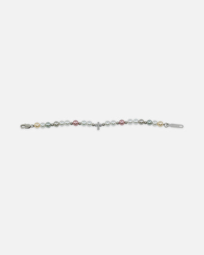 NXS Coloured Cross Pearl Bracelet Multi/White
