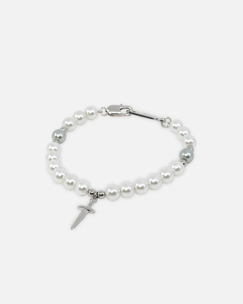 NXS Dagger Pearl Bracelet White Gold/Blue