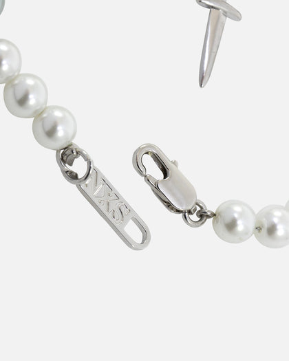 NXS Dagger Pearl Bracelet White Gold/Blue
