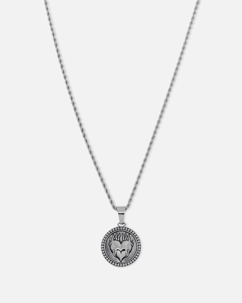 NXS Burning Heart Necklace White Gold Culture Kings