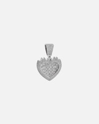 Saint Morta Burning Heart Pendant Iced White Gold