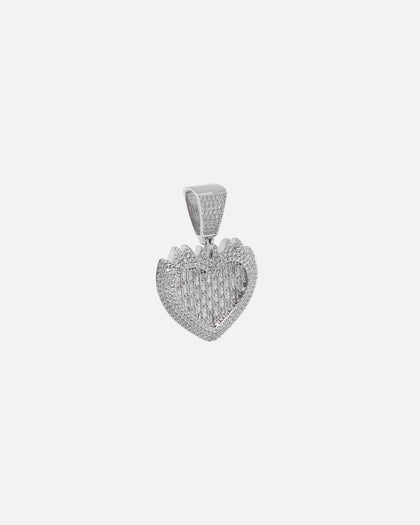 Saint Morta Burning Heart Pendant Iced White Gold