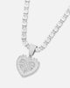 Saint Morta Burning Heart Pendant Iced White Gold