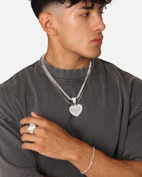 Saint Morta Burning Heart Pendant Iced White Gold