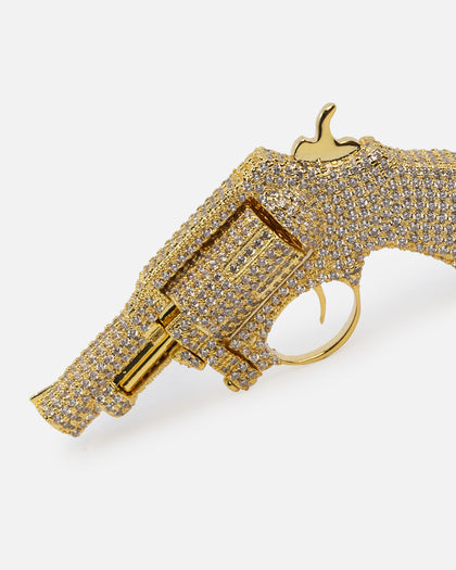 Saint Morta Revolver Pendant Iced Gold