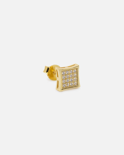 Saint Morta Concave Square Earring Iced Gold