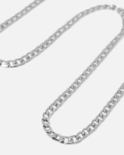 Saint Morta 4.3mm Smooth Cut Cuban Chain White Gold
