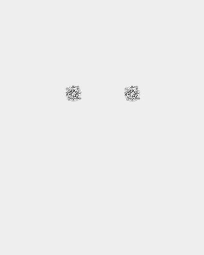 Saint Morta Round Cut Earrings Iced White Gold