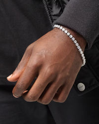 Saint Morta Round Cut Tennis Bracelet Iced White Gold