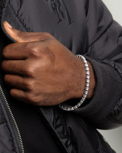 Saint Morta Round Cut Tennis Bracelet Iced White Gold