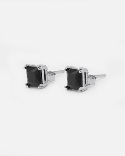 Saint Morta Square Cut Earrings Iced Black