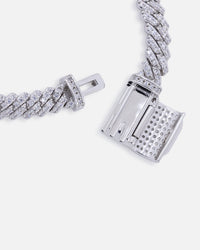 Saint Morta 6mm Iced Cuban Prong Bracelet Iced White Gold