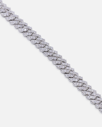 Saint Morta 6mm Iced Cuban Prong Chain Iced White Gold