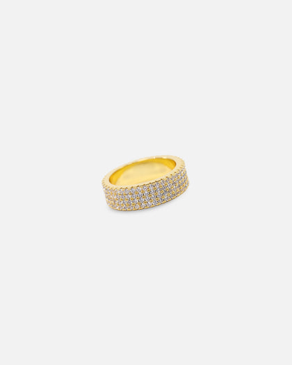 Saint Morta Round Cut Iced Band Ring Iced Gold