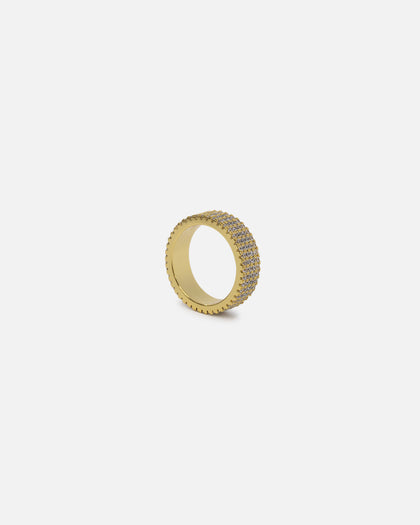 Saint Morta Round Cut Iced Band Ring Iced Gold