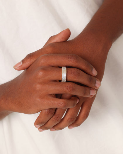 Saint Morta Round Cut Iced Band Ring Iced Gold