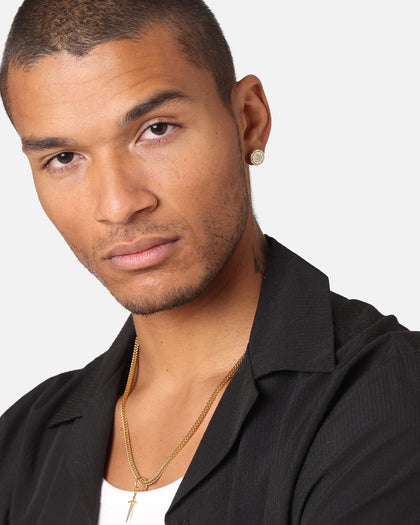 Saint Morta Stadium Earring Iced Gold