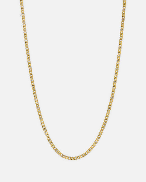 Saint Morta 3mm Smooth Cut Cuban Chain Gold