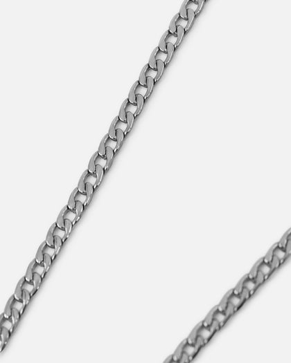 Saint Morta 3mm Smooth Cut Cuban Chain White Gold