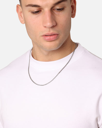 Saint Morta 3mm Smooth Cut Cuban Chain White Gold