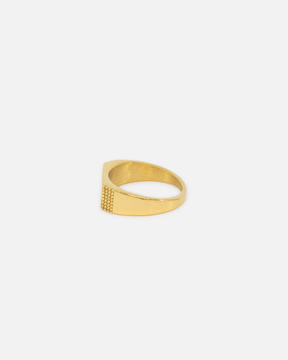 Saint Morta Adrian Bar Signet Ring Gold