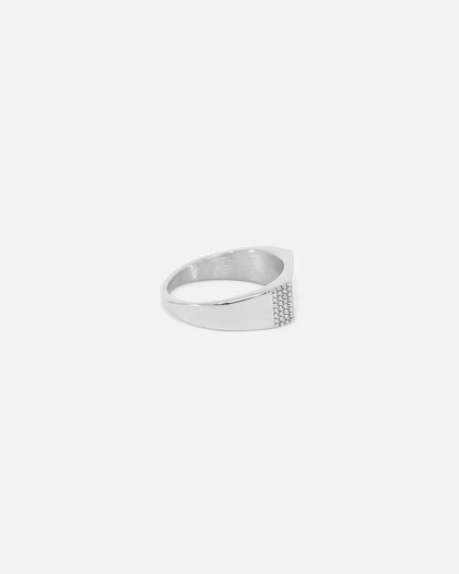 Saint Morta Adrian Bar Signet Ring White Gold