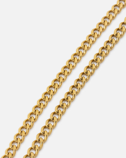 Saint Morta Carved Tag Necklace Gold