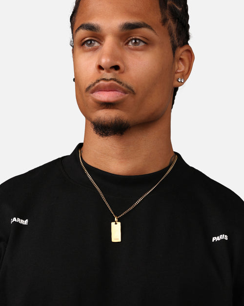 Saint Morta Carved Tag Necklace Gold