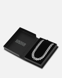 Saint Morta 18" 14mm Iced Interlink Chain Iced White Gold