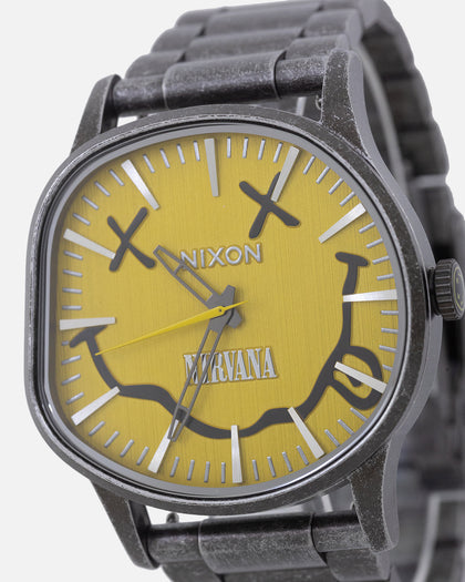 Nixon X Nirvana Sentry Wobble Watch Yellow Nirvana