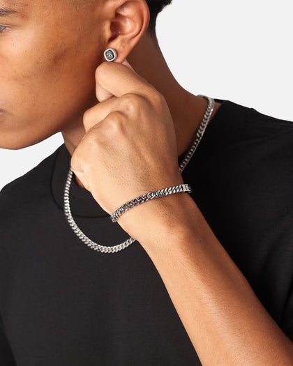 Guess Mainline Link City 6mm Diamond Cut Bracelet Silver