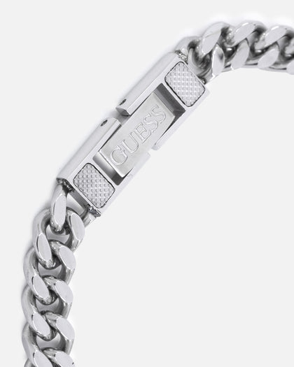 Guess Mainline Link City 6mm Diamond Cut Bracelet Silver