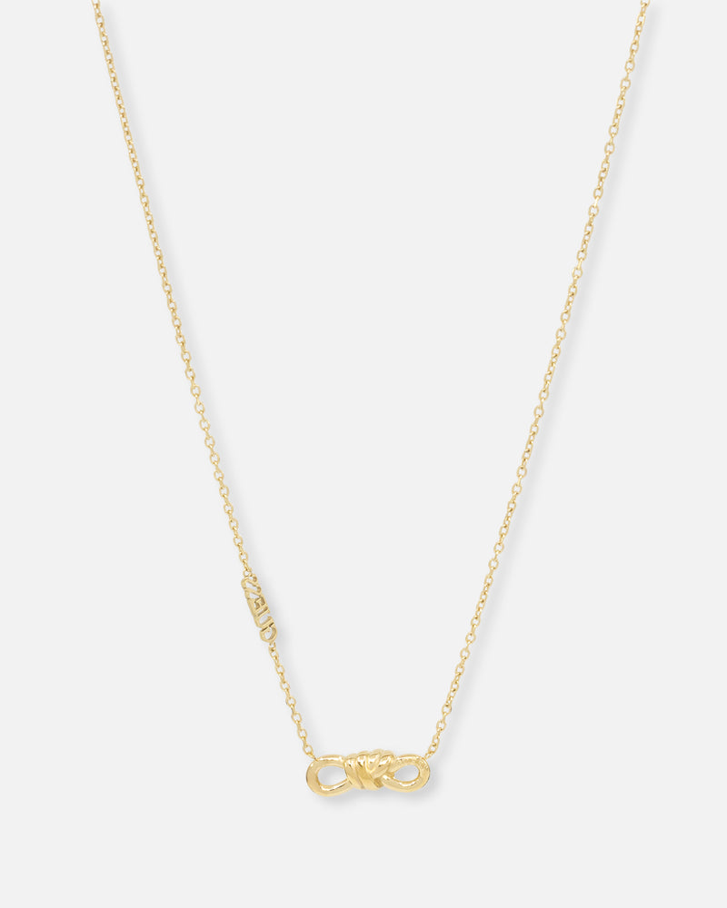 Guess Mainline Women's Modern Love Central Knot Necklace Yellow Gold
