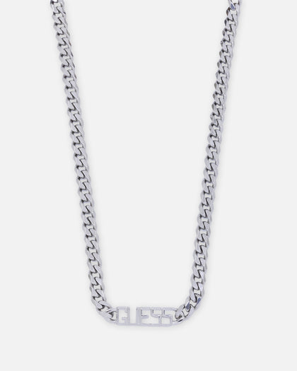 Guess Mainline Vegas 21" Guess Logo 7mm Necklace Silver