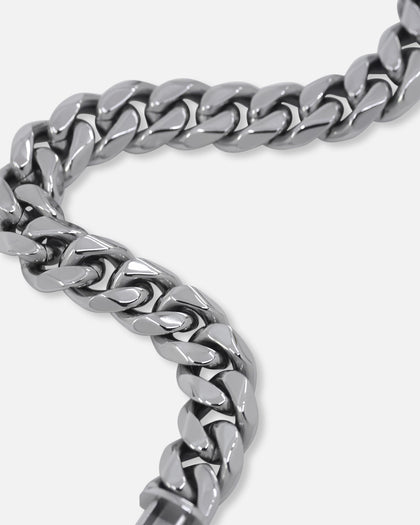 Saint Morta 10mm Cuban Bracelet White Gold