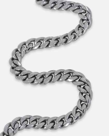 Saint Morta 10mm Cuban Chain White Gold