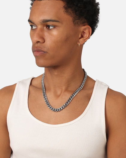 Saint Morta 10mm Cuban Chain White Gold