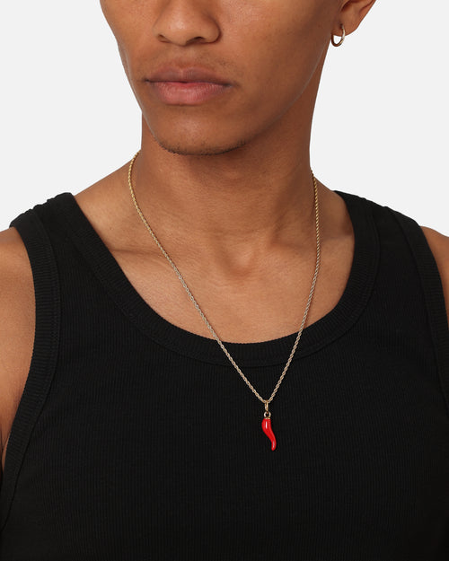 Saint Morta Chilli Rope Necklace Gold/Red