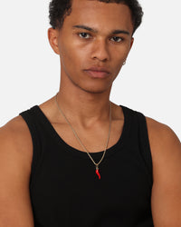 Saint Morta Chilli Rope Necklace Gold/Red