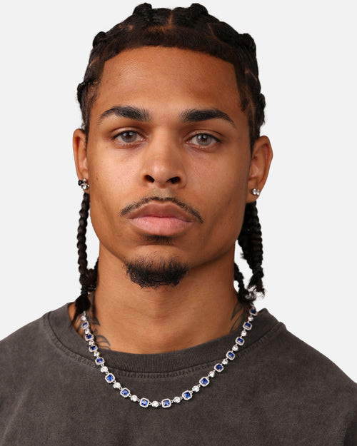 Saint Morta Cushion Cut Brilliant Chain Iced White Gold