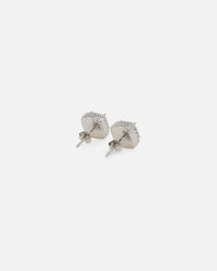 Saint Morta Cushion Cut Halo Earrings Iced White Gold