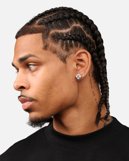 Saint Morta Cushion Cut Halo Earrings Iced White Gold