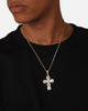 Saint Morta Iced Cushion Cross Pendant Iced Gold