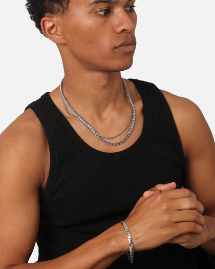 Saint Morta Flat Cuban Snake Bracelet Stainless Steel
