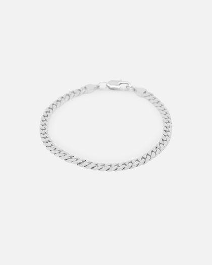 Saint Morta Flat Faced Curb Bracelet White Gold
