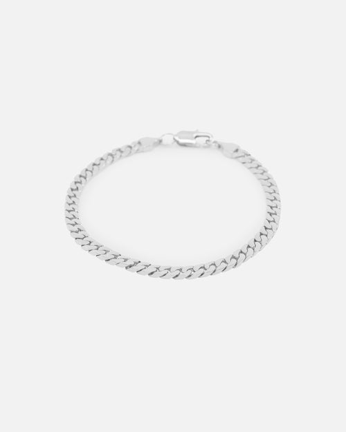 Saint Morta Flat Faced Curb Bracelet White Gold