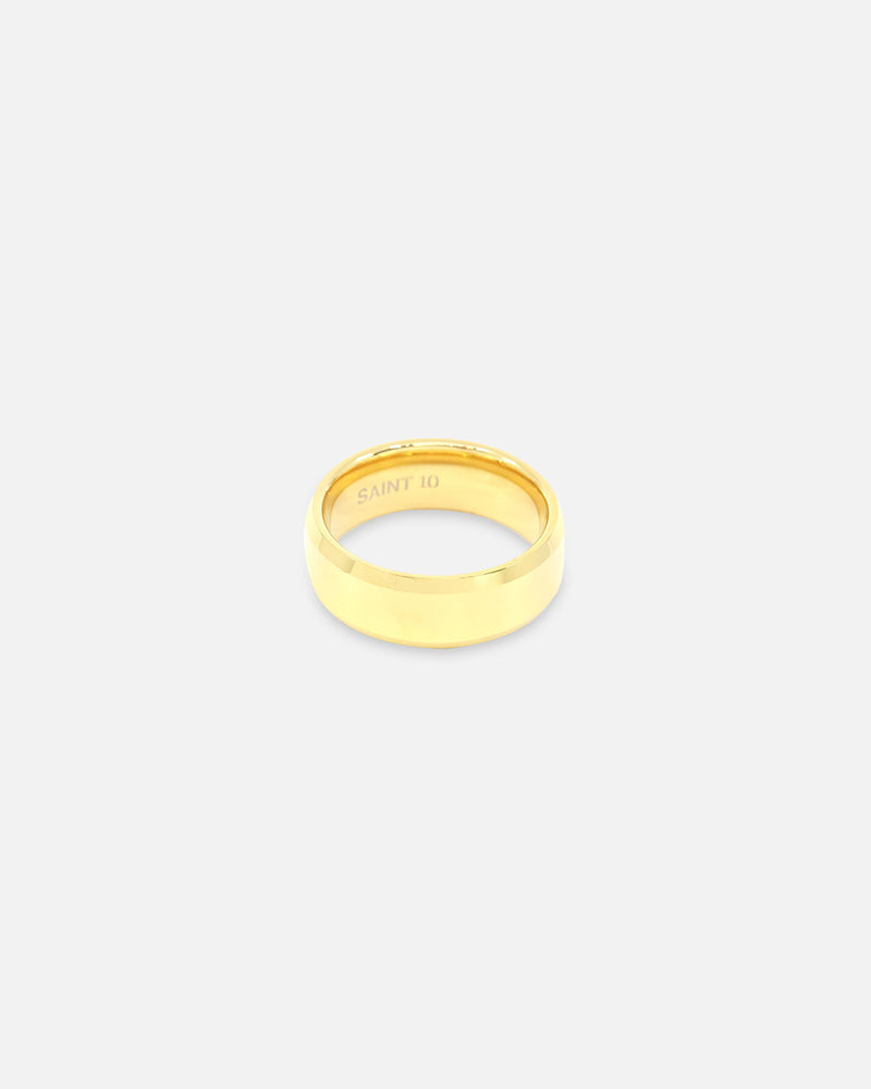 Saint Morta Beveled Band Ring Gold/Tungsten